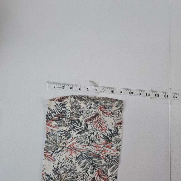 Cali 1850 Los Angeles XS Linen Viscose Tropical Leaf Print Drawstring Pants - Picture 6 of 11